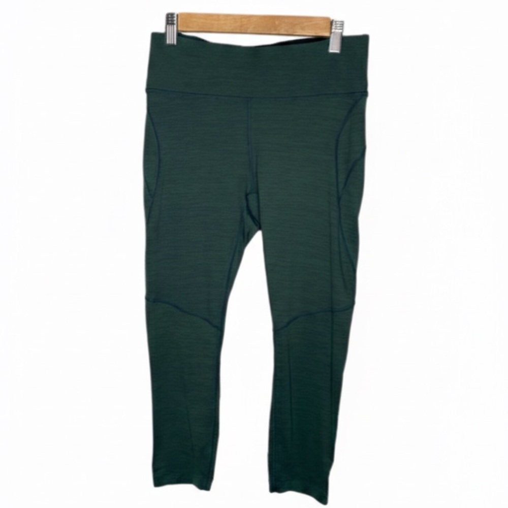 OUTDOOR VOICES Dark Green Athletic Stretch Cropped Leggings Large